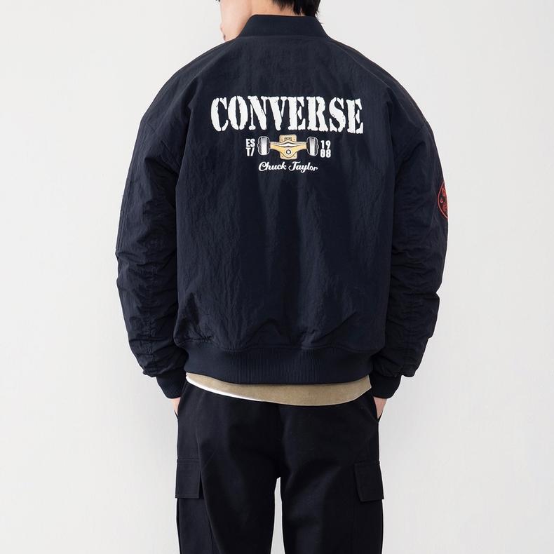 Converse Puffer Jackets Men's Dark Blue Stand Collar Moderate MCJ127-023