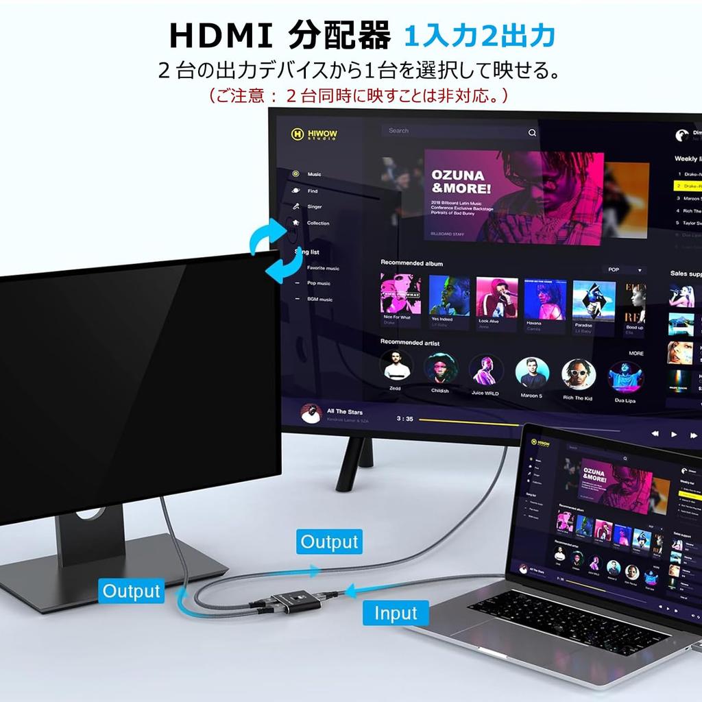 HDMI Switcher Chayoo 2 Input 1 Output 1 Input 2 Output Bidirectional HDMI Selector Distributor Manual HDMI Switch 48Gbps High Bandwidth Compatible