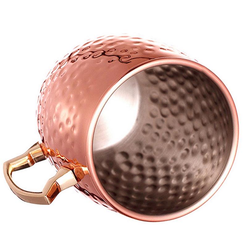 Твердые медные кружки «Московский мул», кружка без подкладки на 18 унций, чашка для питья, идеально подходящая для коктейлей, чая со льдом и