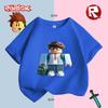 Милая футболка с принтом персонажа Roblox для детей, модная повседневная футболка с коротким рукавом для мальчиков и девочек