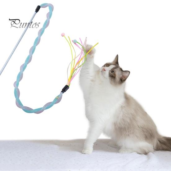 Игрушка-палочка для кошек, интерактивный маленький плюшевый шарик, тизер для котят, палочка-игрушка с колокольчиком, устойчивый к царапинам, мягкий шланг, палочка-дразнилка для кошек для игр