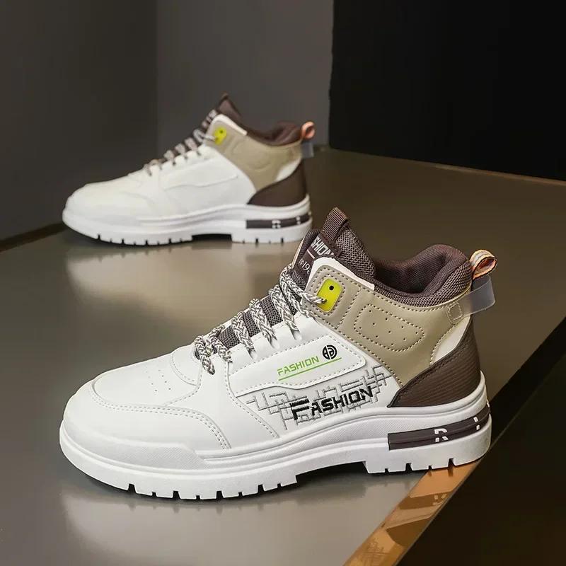 Модные мужские ботинки осень/зима новые уличные спортивные сапоги рыцарские сапоги на толстой подошве мужские высокие хлопковые сапоги на толстой подошве нескользящие теплые зимние сапоги