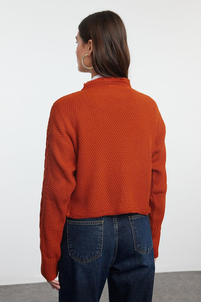 Женский модный стильный кардиган с укороченным галстуком и детальным трикотажным кардиганом