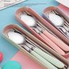 Stainless Steel Portable Student Tableware Outdoor Travel Lunch Box Spoon Fork Chopsticks Set With Storage Case Adult Gift
