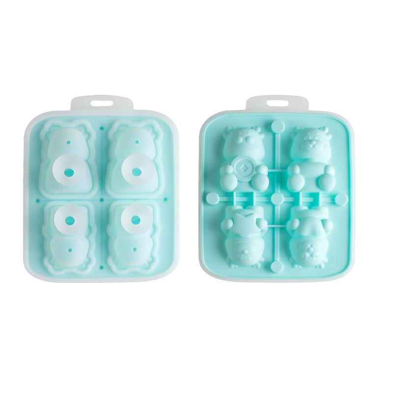 Силиконовый лоток для льда с рисунком, мини-формы для льда с крышкой, легкосъемные лотки для льда для виски, коктейлей, без BPA