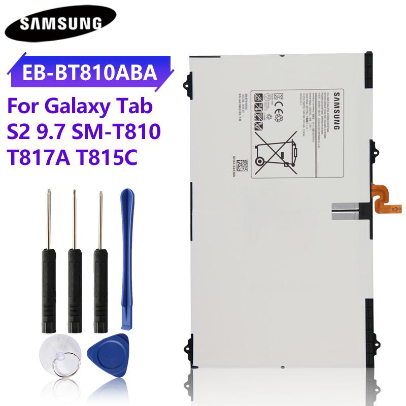 Оригинальный сменный аккумулятор для Samsung GALAXY Tab S2 9.7 SM-T815C SM-T810 SM-T817A SM-T813 SM-T819C EB-BT810ABE EB-BT810ABA 5870 мАч
