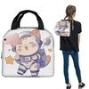 Blue Cute Kitten Astronaut In Space Insulated Lunch Bag for Women Children Leakproof Food Boxes Thermal Lunch Box Tote