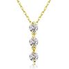 Lala Christie Trilogy Diamond Three-Stone Necklace, 0.1ct, Yellow Gold, 18K Yellow Gold, Platinum Collection, Lp51-0004-yg