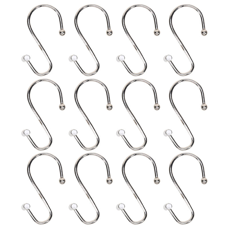 12PCS/Box S Shaped Hooks Multifunctional Stainless Steel Hanging Hook Hanger For Kitchen Bar Bathroom Bedroom Storage Tool