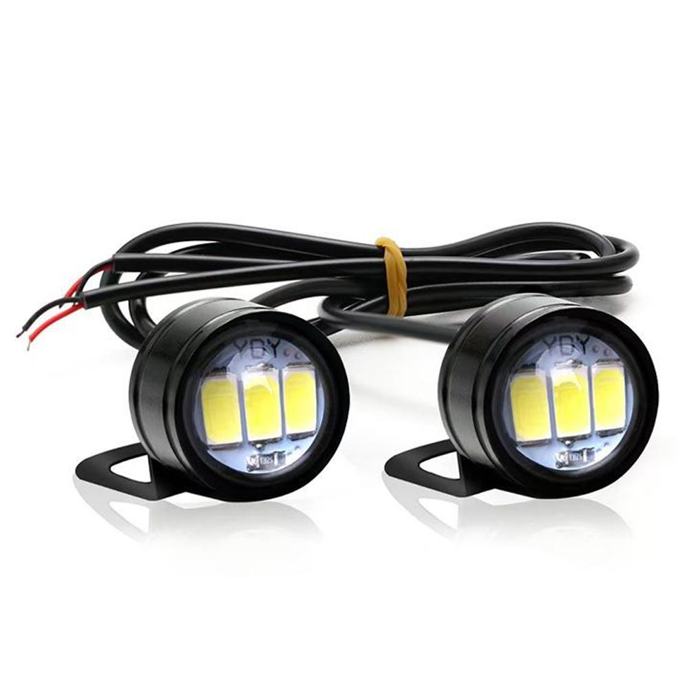 2Pcs Motorcycle Auto LED DRL Daytime Running Lights Eagle Eye Backup Lamp Automobiles Reversing Parking Turn Signal Lamp
