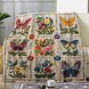 Клетчатый цветочный 2D-принт Фланелевое одеяло Многофункциональный плед для дивана или домашнего декора Использование во все сезоны для весны, осени и зимы