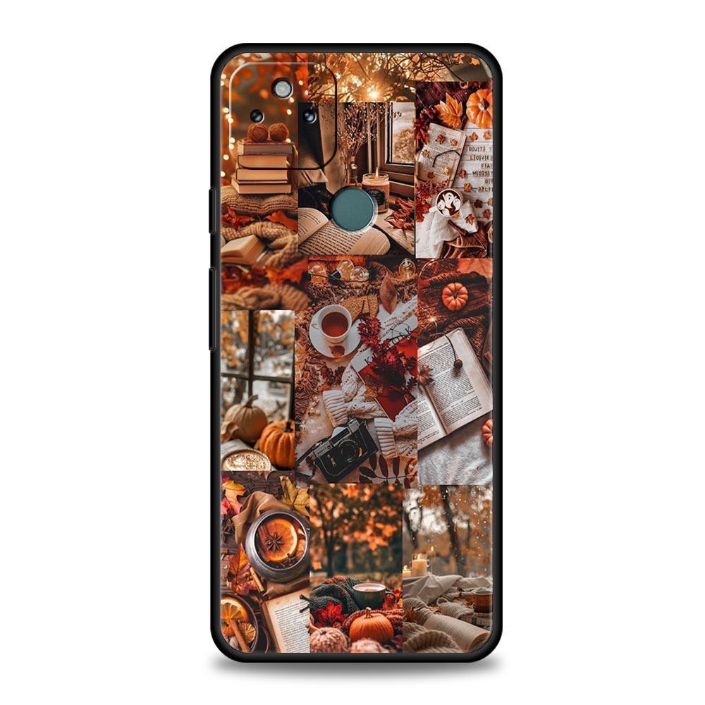 Чехол для телефона 'Тыква Осенние Листья Кофе' для Google Pixel 10 9 8 7 6 9A 8A 7A 6A Pro Ударопрочный Мягкий ТПУ 9 Pro XL Чехол Сумка