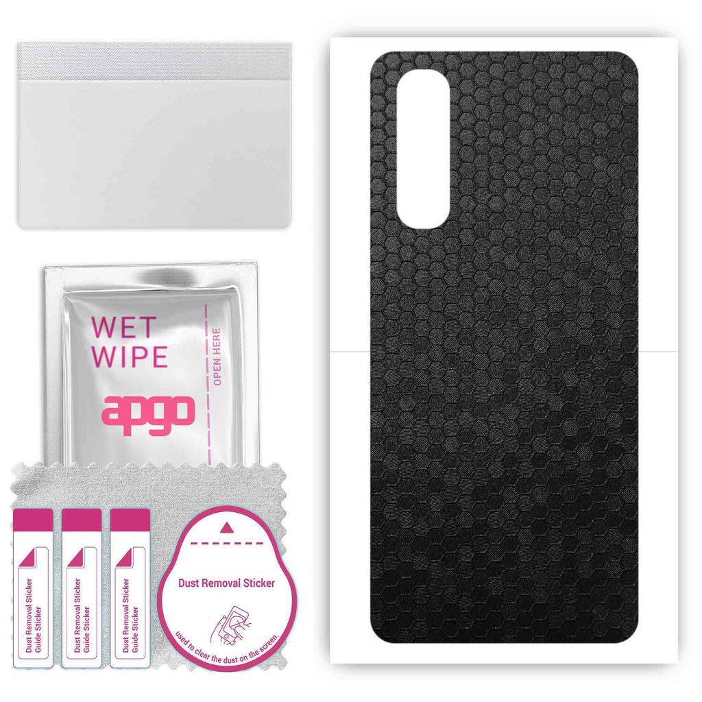 apgo Protective Skin Sticker for the Back Compatible with Oppo Reno3 Pro CPH2035, Wrap Film, Foil, Vinyl - Pattern Black Honeycomb