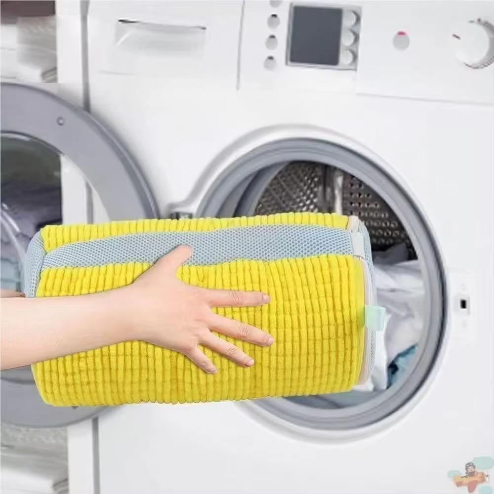 Прочный мешок для стирки обуви для всех типов обуви-Желтый с синей молнией,Идеально подходит для кроссовок и повседневной обуви, Мешок для стирки