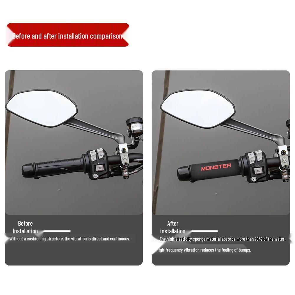 Custom Handlebar Grips for Ducati Monster: Anti-Slip, Sweat-Absorbing, Waterproof, Durable Sponge Design.