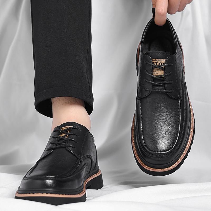 Men Leather Shoes 2024 Autumn Business Formal British Style Casual Soft Sole Retro Trend Fashion Men's Leather Shoes Size 38-44
