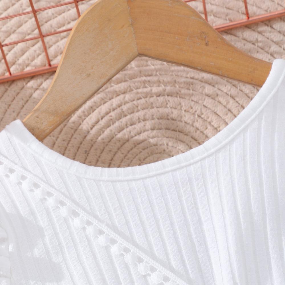 2-7Y Children's Bubble Sleeve Bodysuit Crossed Back Bodysuit Children's Short Sleeve