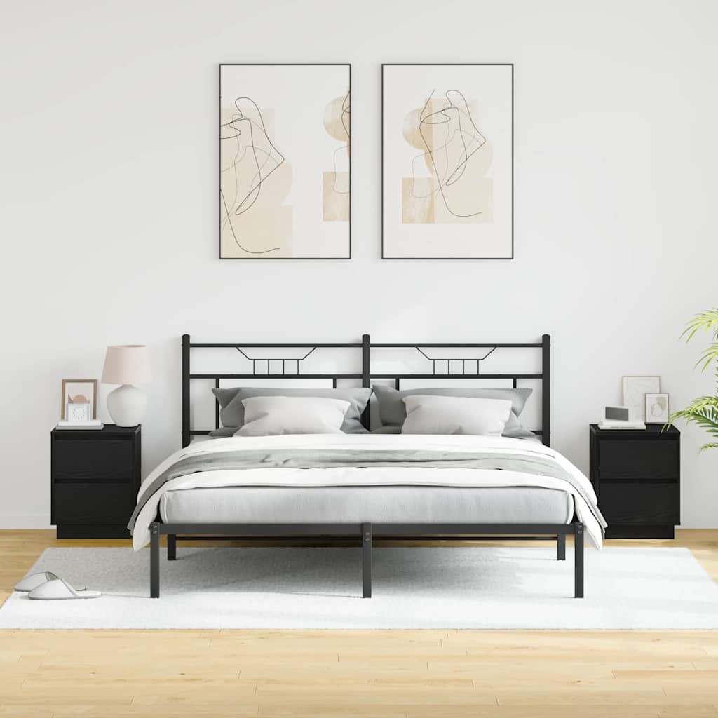 Nightstand 2 pcs Black Oak Effect 39 x 34.5 x 50 cm