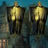 Halloween Hanging Ghost Decoration With LED Light And Adjustable Arms For Indoor Outdoor Spooky Party Decor