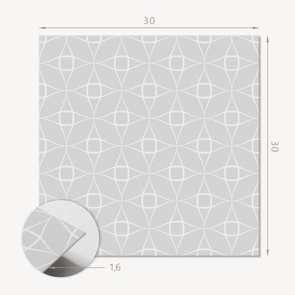 Self-Adhesive Vinyl Tiles - Office Wall Decoration Geometric Grid Pattern 9x30x30 cm