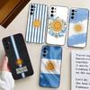 Чехол для телефона с флагом болельщика футбола Аргентины для Samsung S25, S24, S21, S22, S23, S30, Ultra, S20, Plus, Fe, Мягкий силиконовый черный чехол