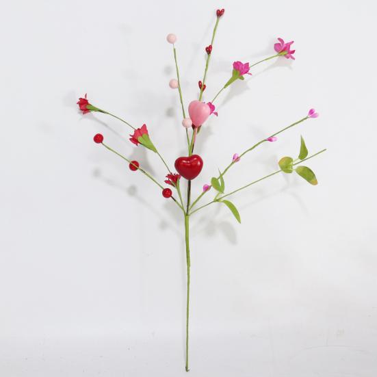 Yousheng Valentine's Day Artificial Berry Stems Pink Red Heart Shaped Berry Picks for Valentine's Day Wedding Party Anniversary Table Home Decor