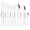 6Pcs/Set Silver Flatware Cutlery Set Stainless Steel Knife Dessert Fork Spoon Tableware Set Festival Kitchen Dinnerware Gift