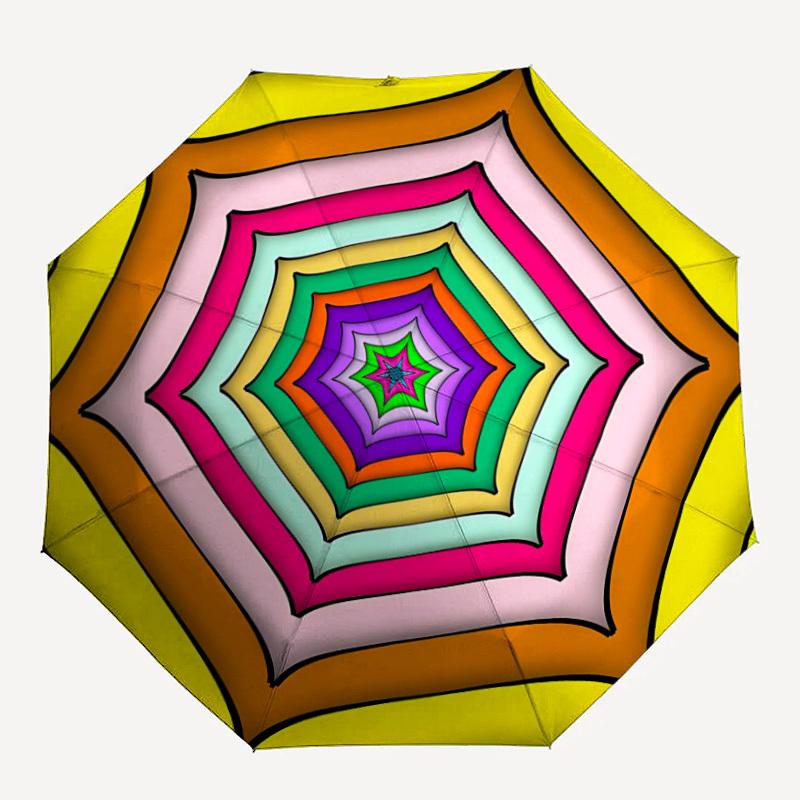 1pc Kaleidoscope Automatic Folding Umbrella - Portable Collapsible, 8-Rib Durable Frame, Perfect for Outdoor Use, yy251218098