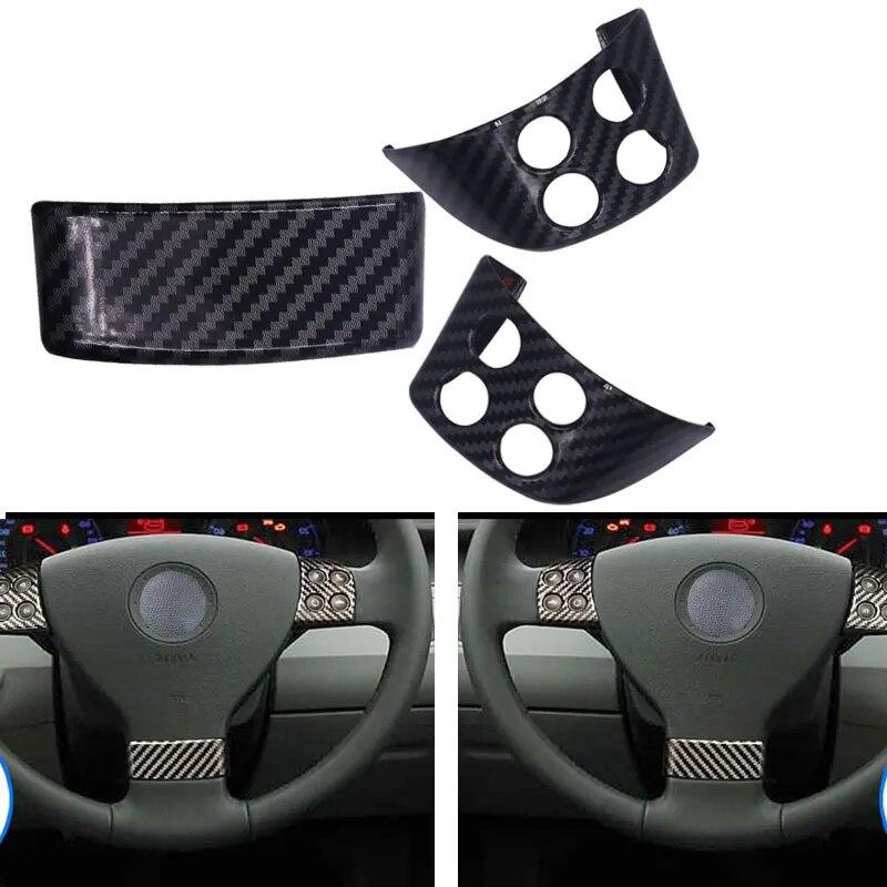 3pcs Car-styling ABS Carbon Fiber Texture Interior Steering Wheel Panel Cover Trim For VW Golf 5 MK5 Passat B6 Jetta MK5 Tiguan