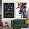 Рамка из цельного дерева, настенное искусство, популярная игра Jinx League of Legends Arcane, постер телесериала, холст, картина для гостиной, любителей игр, домашний декор