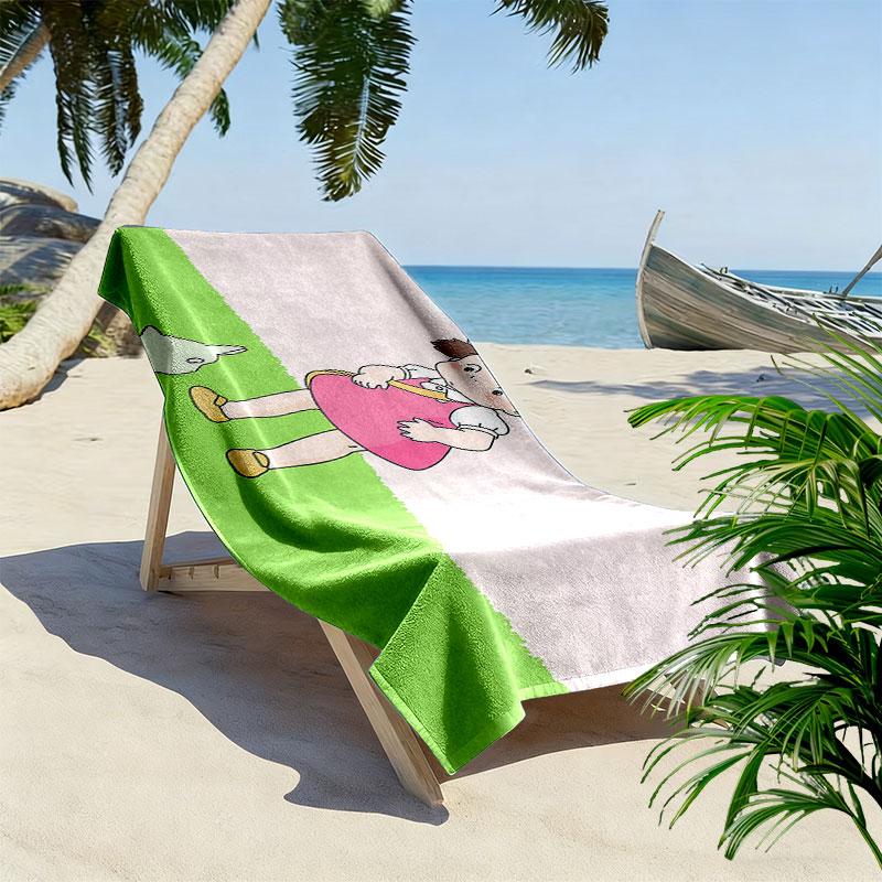 Mei Kusakabe Cartoon Print Beach Towel, Large Soft Quick Dry Towel for Beach Camping Swimming