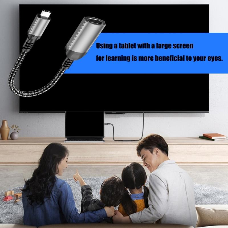 Type C To HDTV-compatible Converter Cable 4096x2160 60Hz/30hz 4K Output For USB C Laptops And Displays