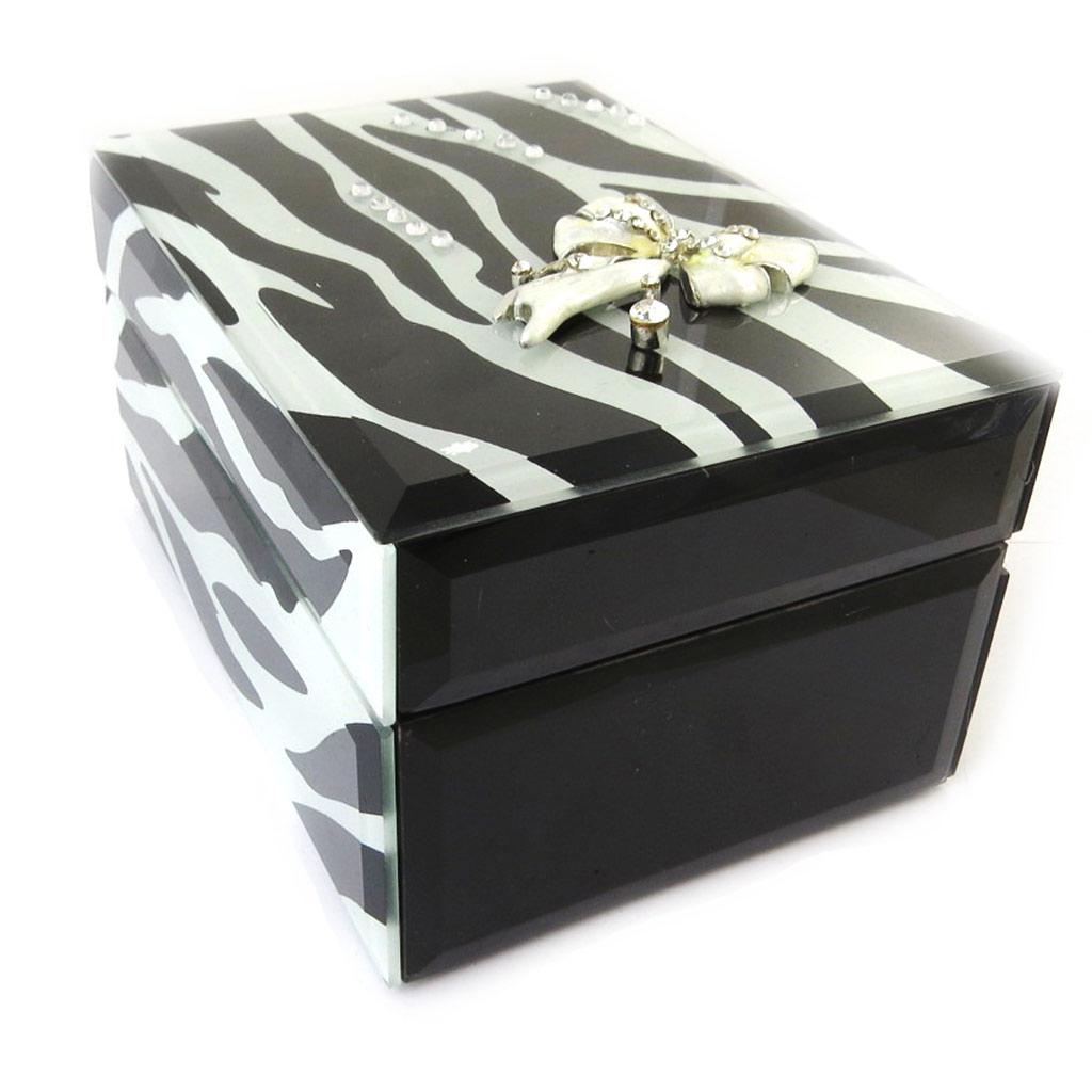 Les Trésors De Lily [N5299] - Zebra 'Belle De Soie' Jewelry Box - 16. 2x11. 5x8. 7cm