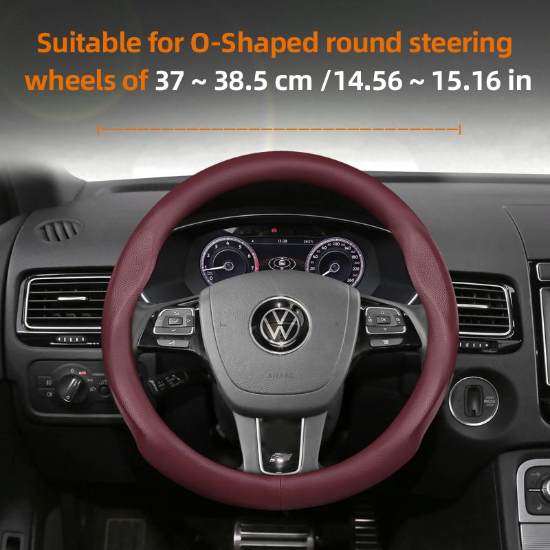 Suitable for Volkswagen Ultra-Thin Breathable Leather Steering Wheel Cover Suitable for Polo Golf 5 6 7 up Gol Volante Scirocco Passat B6 B8 Sedan