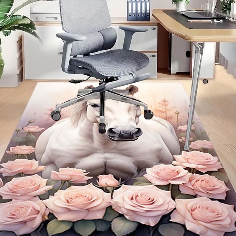 1PC horse flowers Extra Large Non Slip Floor carpet, Office, family, Studio Large Area Rug Indoor Rugs, Bold Statement Piece