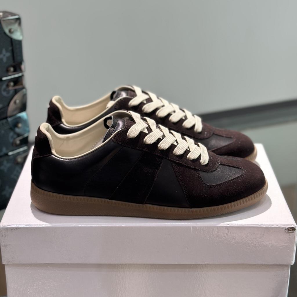 De Xun Обувь M Jila Mm6 Пара Топ Версия Ретро Мягкая Подошва Кожаная Универсальная Повседневная Спортивная Обувь Ремешок Плоская Обувь для Скейтборда