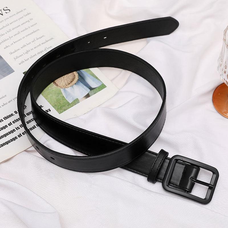Ins Hong Kong Style Cool Belt Male Trendy Young Student Versatile Belt Male Korean Personality Black College Style