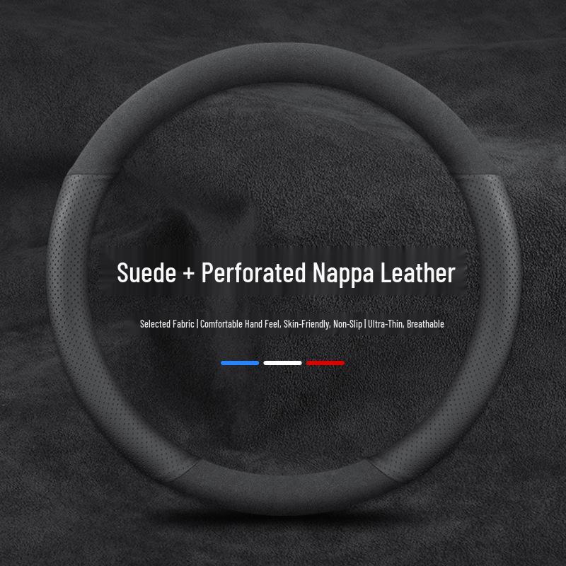 Ultra-Thin Suede Steering Wheel Cover for BMW 3, 5 Series & X Models