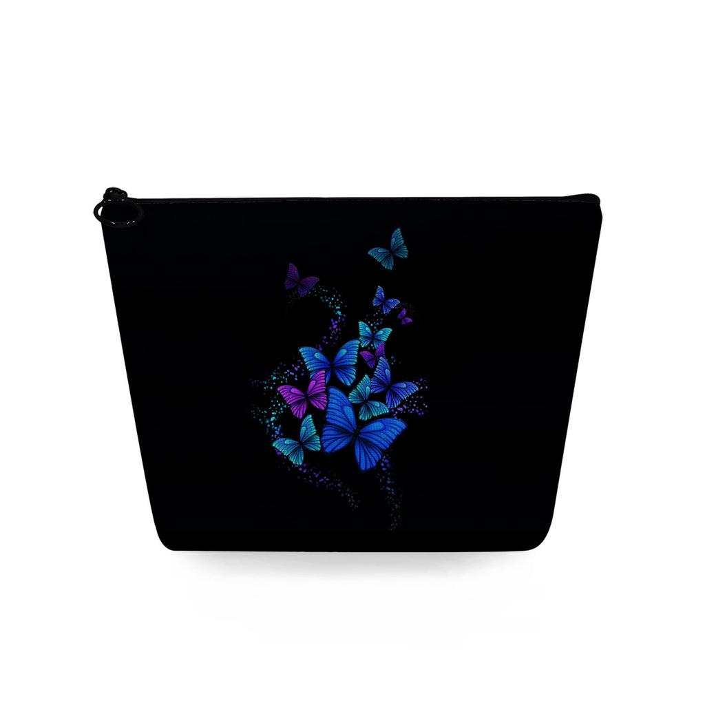 Women Butterfly Print Cosmetic Bag Toiletries Organize Travel Storage Case 6722 KTB