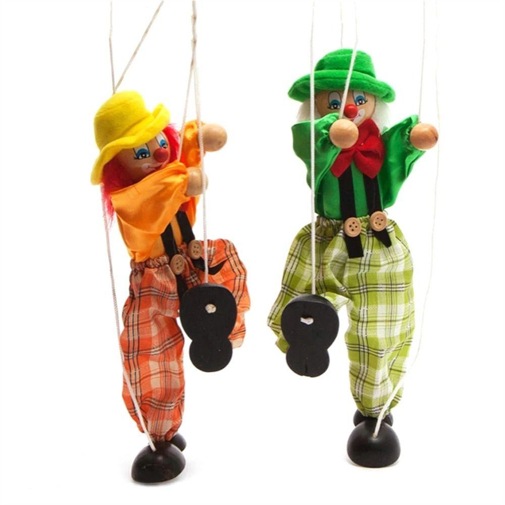 Wooden Children Gifts Joint Activity Colorful Puppet Clown Pull String Puppet Puppet Handcraft Toy