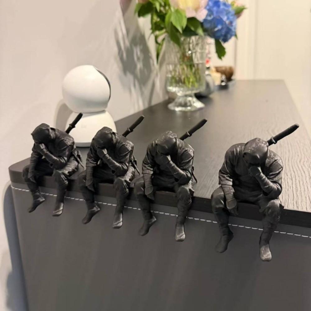 3D Printed Ninja Figurine Japanese Style Desktop Ornament Collection Samurai Statue Office
