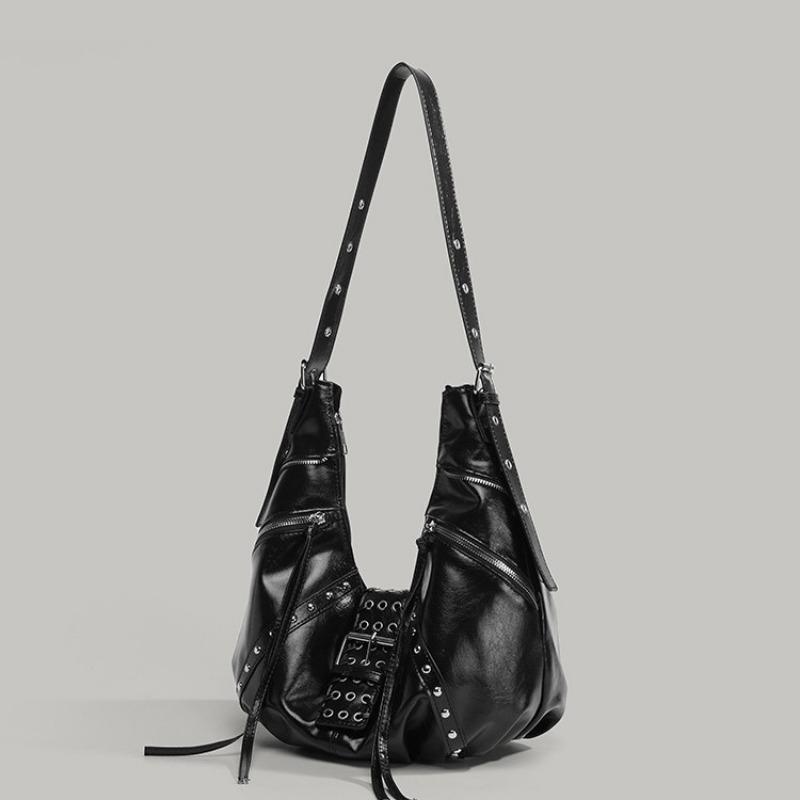 Круассаны, Мотоциклетная сумка в стиле Spicy Girl, Нишевая, Непринужденная, Простая и Модная одноплечевая сумка-пельмень