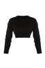 Women's Elegance Style Sweater Black Super Crop Basic Knitwear Sweater