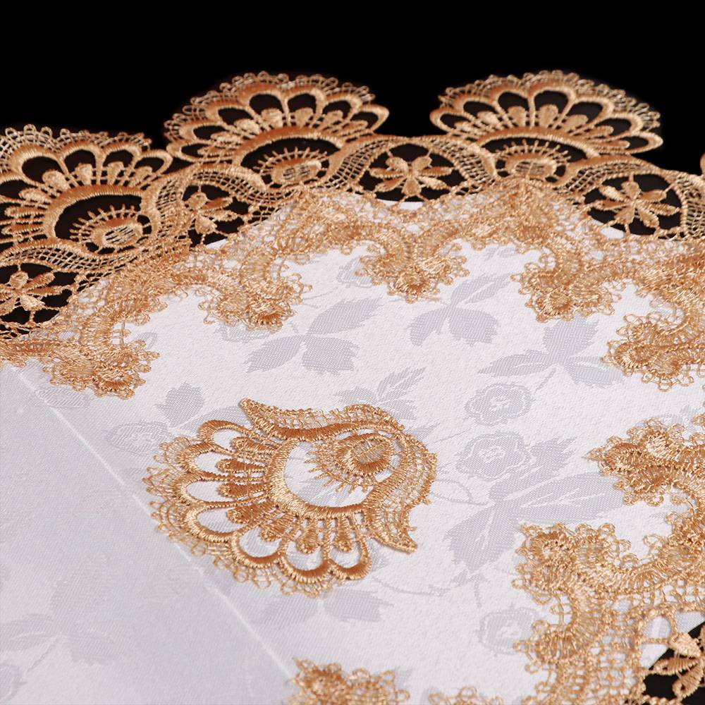 Dacron Oval Lace Tablecloth Vintage Coffee Table Placemat Durable Europe Dining Tablecloth  Home