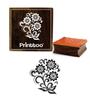 Printtoo Floral Pattern Scrap-booking Stamp Square Brown Wooden Rubber Stamps-2 X 2