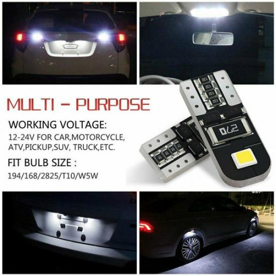 2/10X Interior LED Dome License Map Bulb Light T10 2825 168 194 CANBUS White