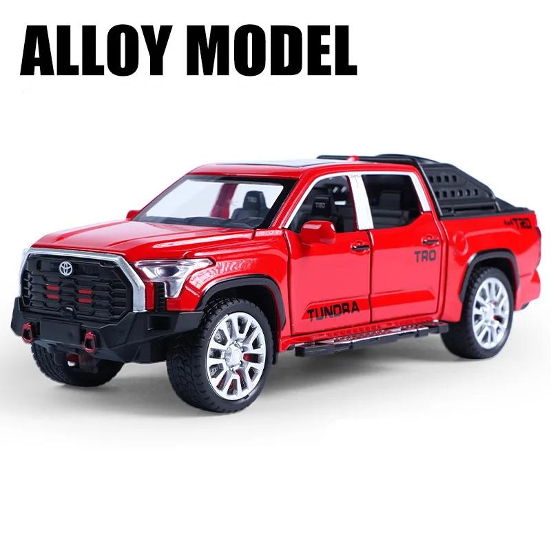 Lqbn4 1:32 Модель пикапа Toyota Tundra Литая и игрушечная Металлические Внедорожники Модель автомобиля Симуляция Звук Свет Детская игрушка Подарок
