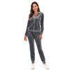 Women Sporting Suits Slim Velvet Casual Womens Tracksuits Hooded Collar Popular Sportswear Suit