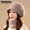 Women's Knitted Fisherman Hat, Autumn Winter Vintage Style, Warm Fleece Ear Protector, Fashionable All-Match Chunky Beanie, Outdoor Travel Cycling