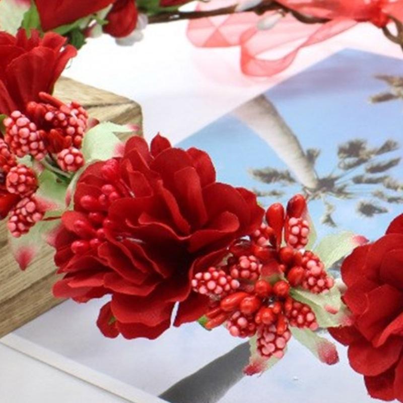 Повязки на голову с цветочным венком, Цветочная корона, Свадебная повязка на голову, Модные аксессуары для волос для праздников, фестивалей и вечеринок